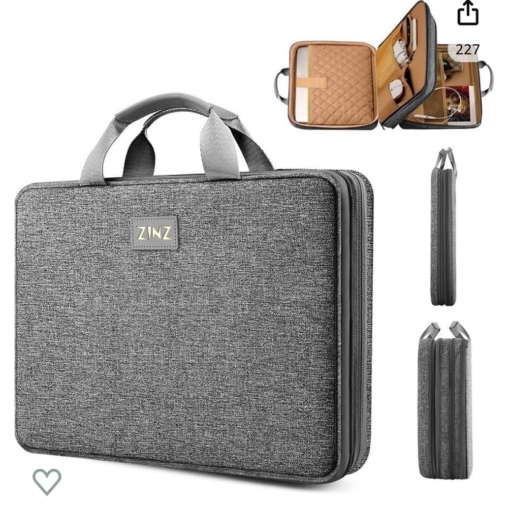 Slim Expandable Gray Laptop Case 15x12